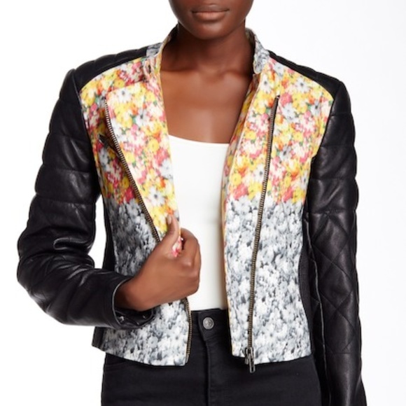 SOLD Yigal Azrouel Floral Biker Moto Jacket - Picture 1 of 8
